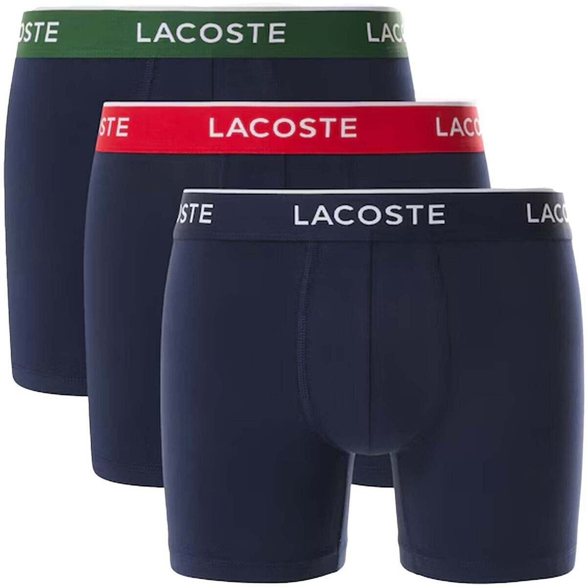 Lacoste  3 Pack Cotton Stretch Boxer Briefs Navy/Multi  Modrá