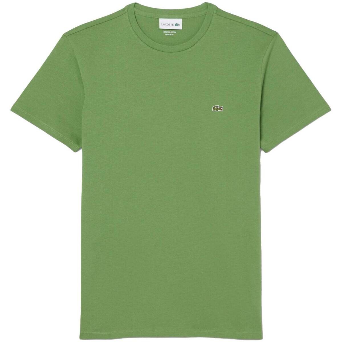 Lacoste  Cotton Pima Crew Neck T-Shirt Lime Green  Zelená