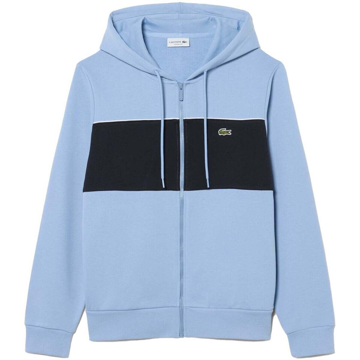 Lacoste  Colour Block Zipped Hoodie Light Blue/Navy  Modrá