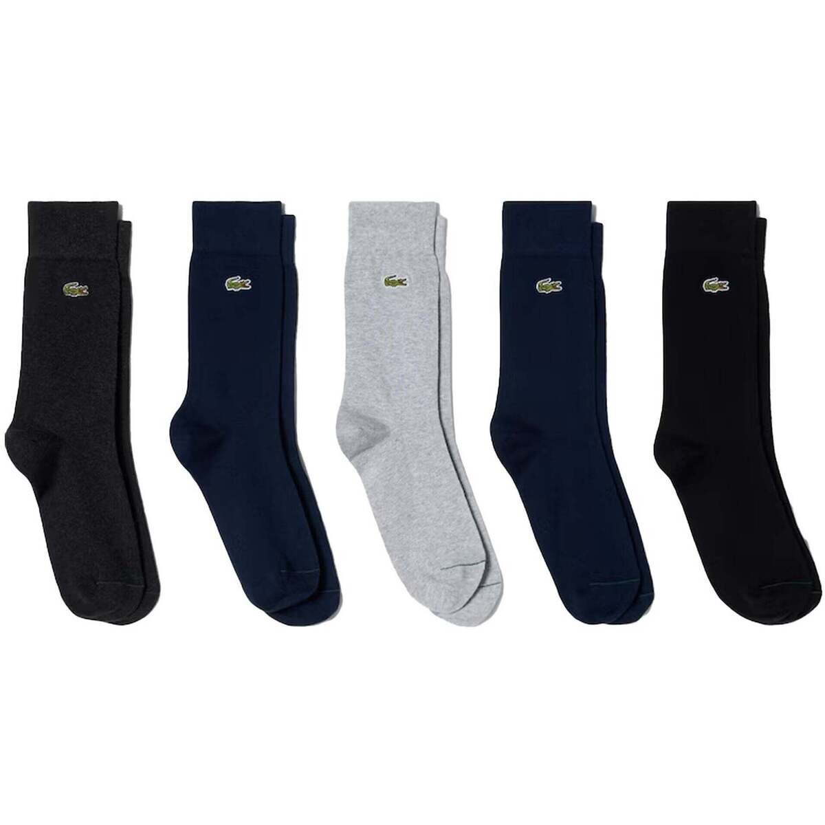 Lacoste  Organic Stretch Cotton 5 Pack Socks Navy/Grey/Black  Modrá
