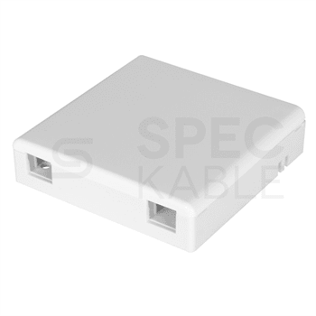 Zásuvka NEKU pro optiku FO FTTH na 2 adaptery SC simplex na omítku bílá