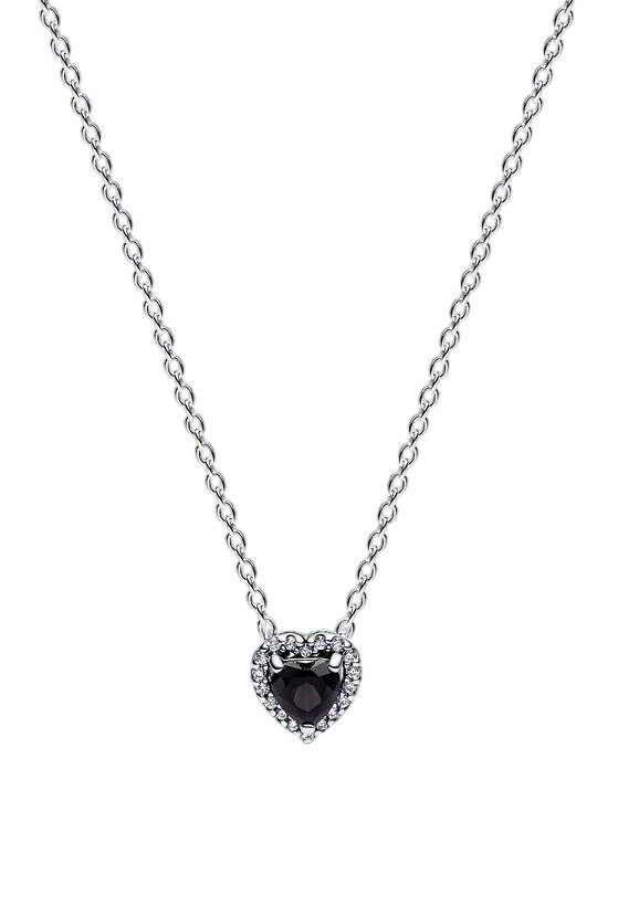 Pandora Stříbrný náhrdelník s černým srdíčkem Timeless 398425C03-45