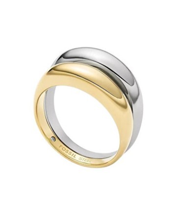 Fossil Elegantní dámský bicolor prsten Ellis JF04876998 52 mm