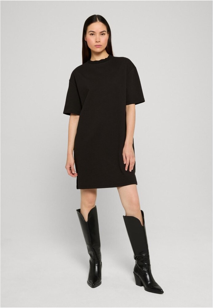 Ladies Structured Jersey Tee Dress - black L