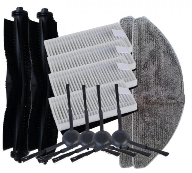 12ks Sada kartáčů, HEPA filtrů a mopů pro SENCOR SRV 9120BK/SRV 9185