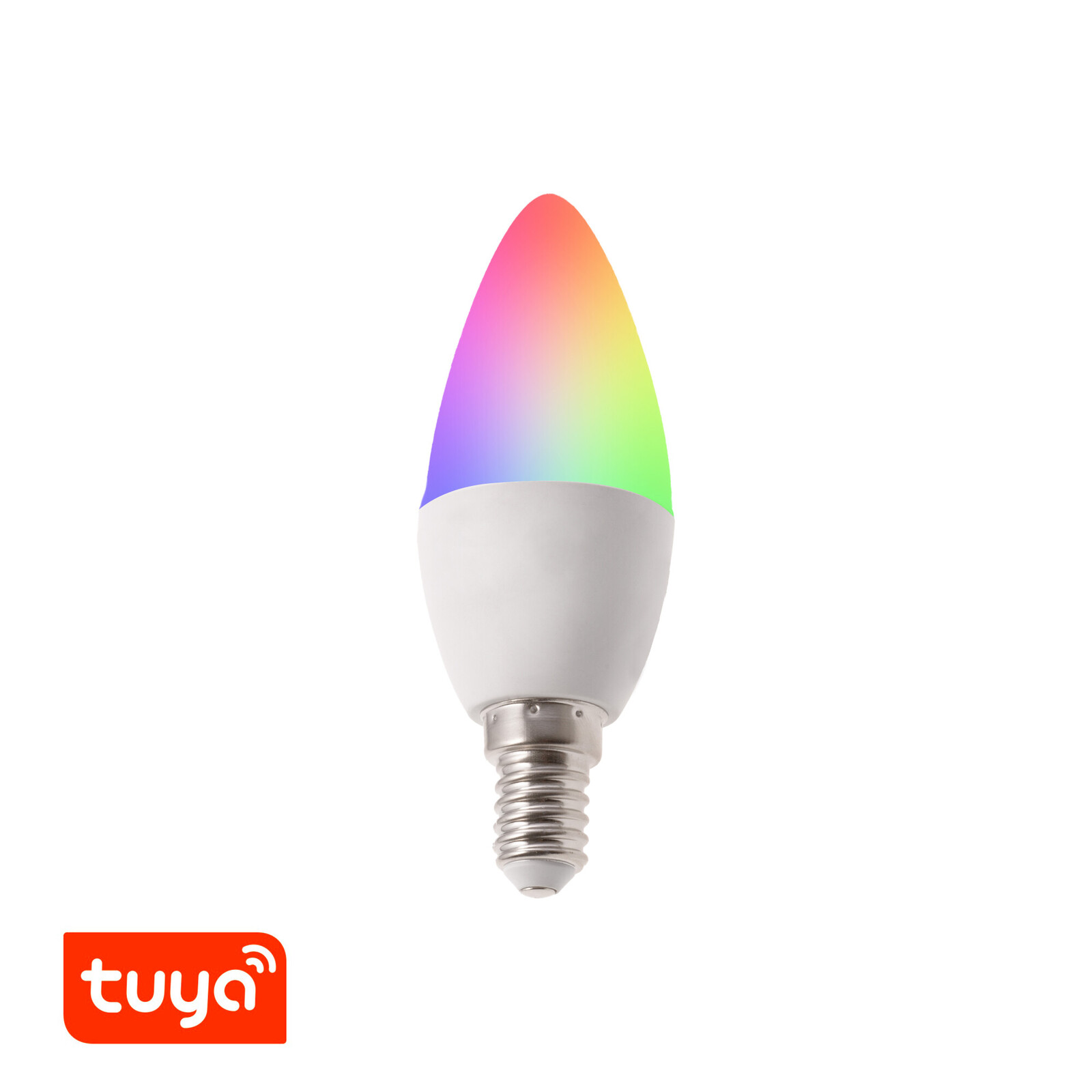 RGB+CCT chytrá barevná žárovka s aplikací Tuya a paticí E14 5W 230V