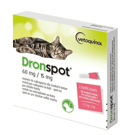 Dronspot 60mg/15mg spot-on střední kočky 2x0.7ml