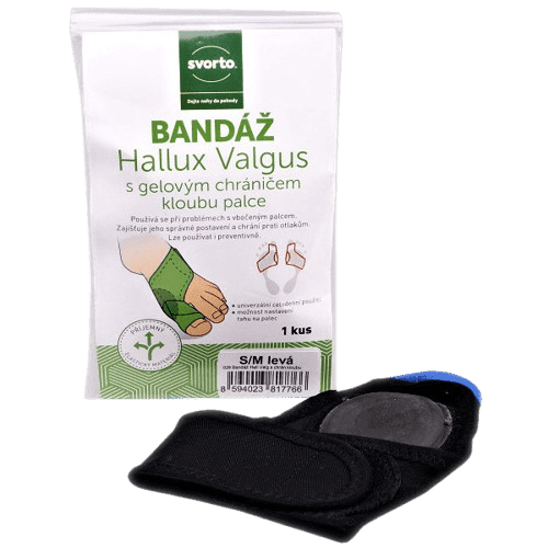 svorto 028 Bandáž Hallux Valgus s gelovým chráničem kloubu palce S/M pravá