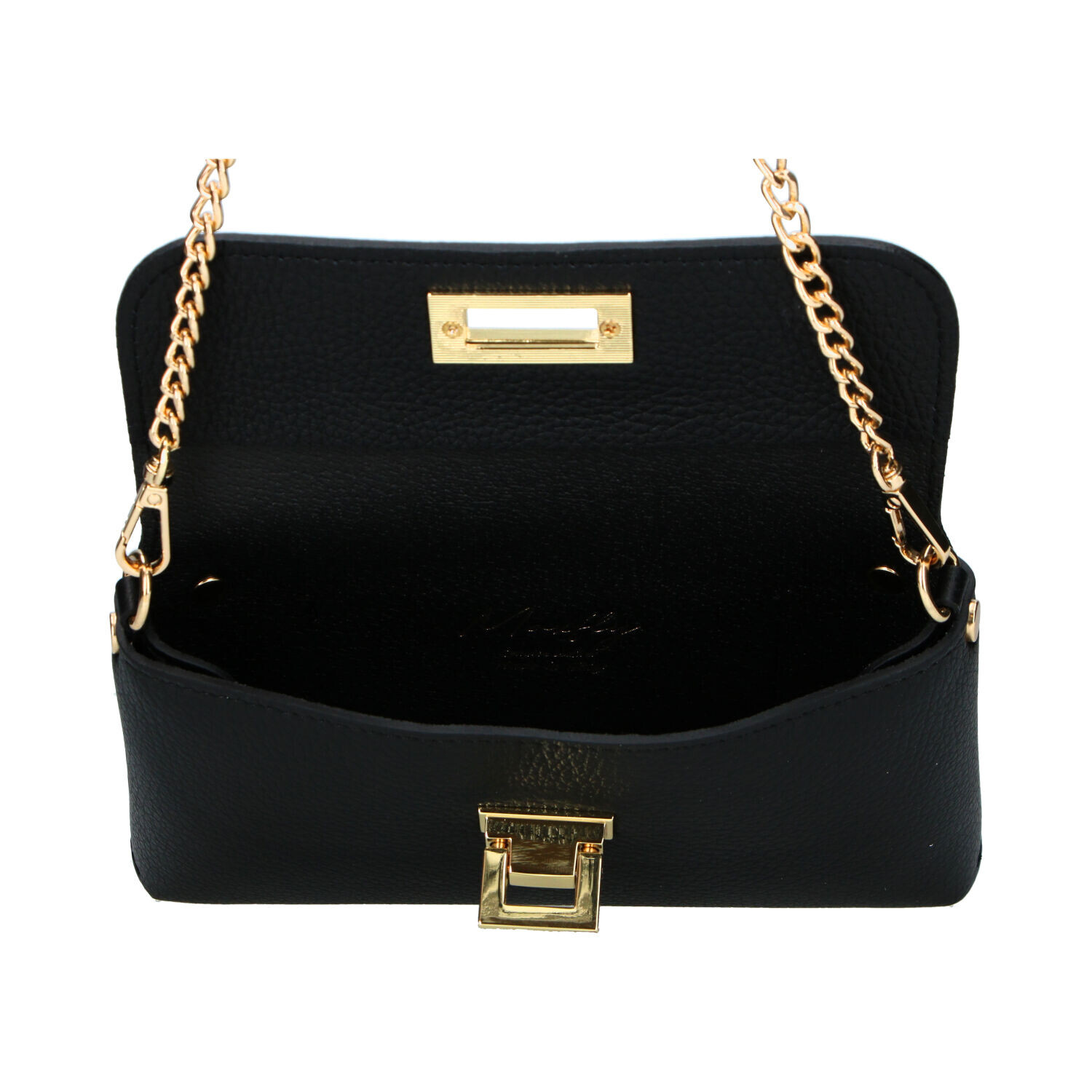 Stylová dámská kožená crossbody kabelka Clara, černá