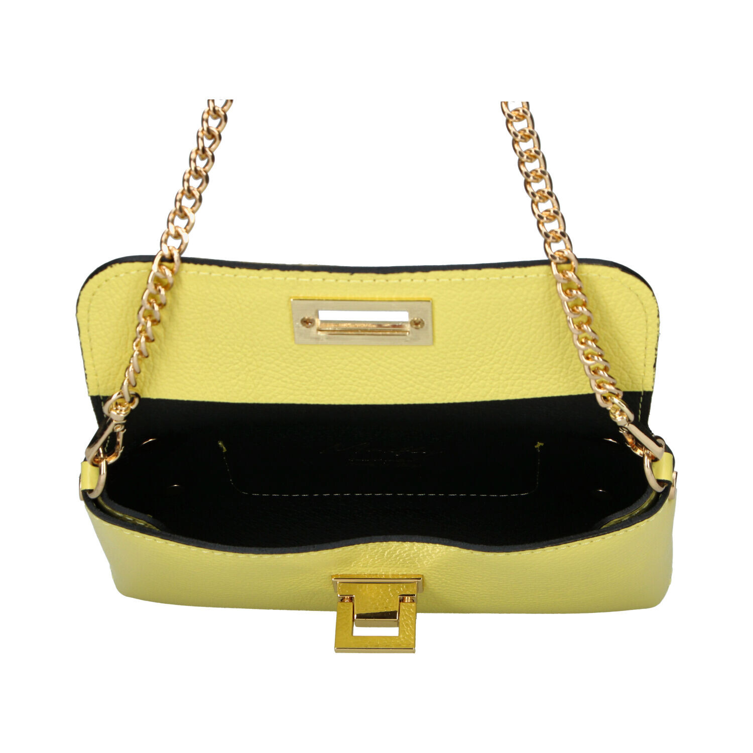 Stylová dámská kožená crossbody kabelka Clara, žlutá