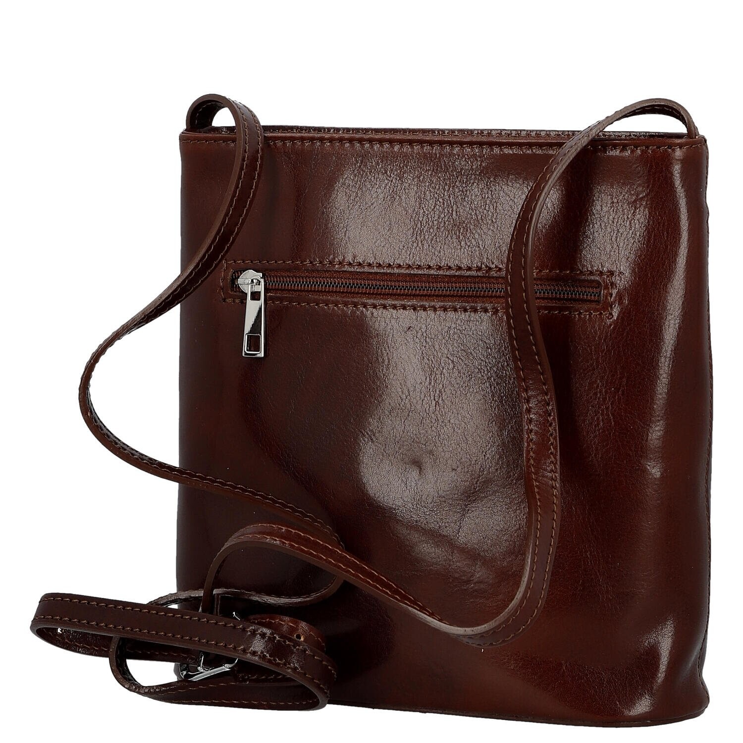 Luxusní dámská kožená crossbody kabelka Liara, hnědá