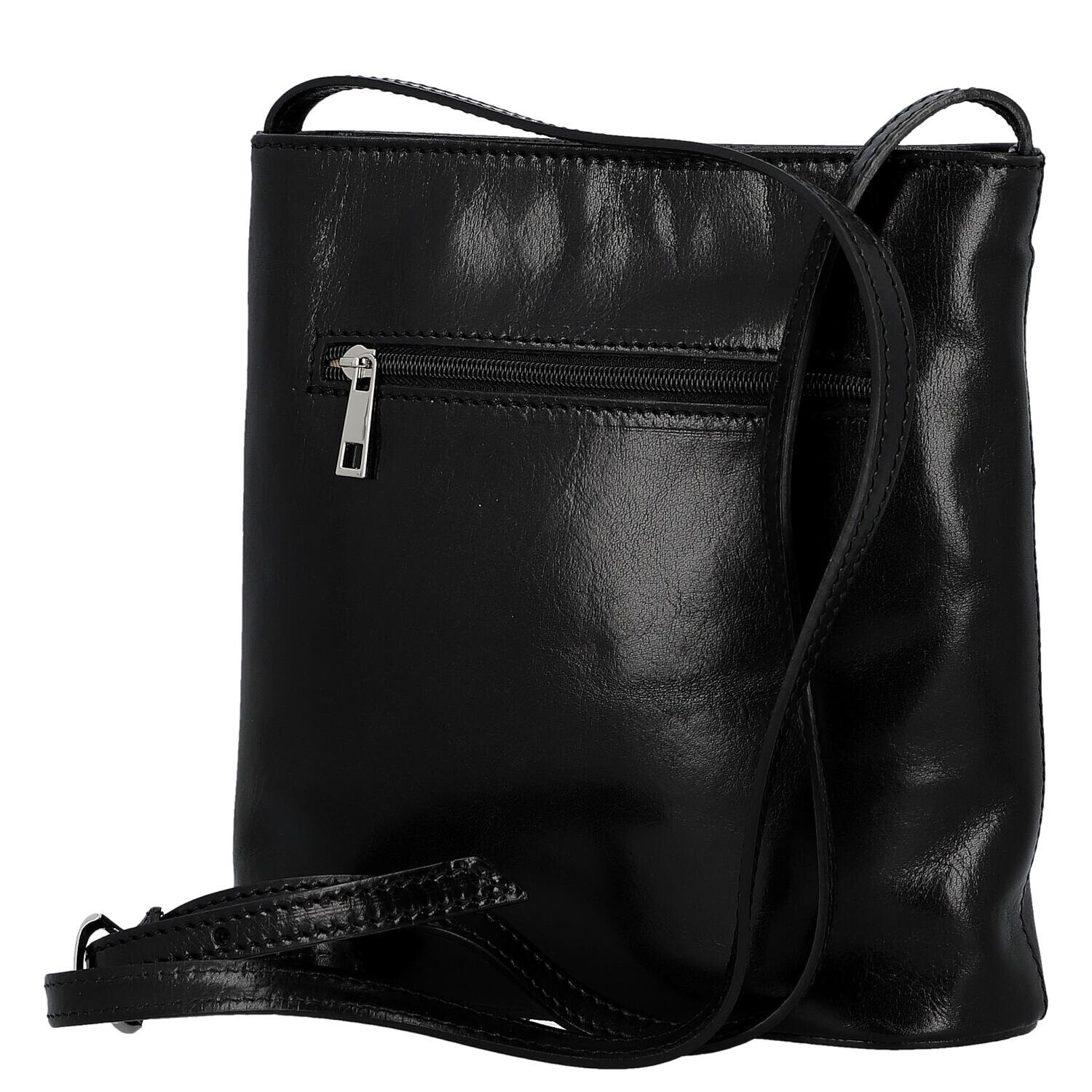 Luxusní dámská kožená crossbody kabelka Liara, černá