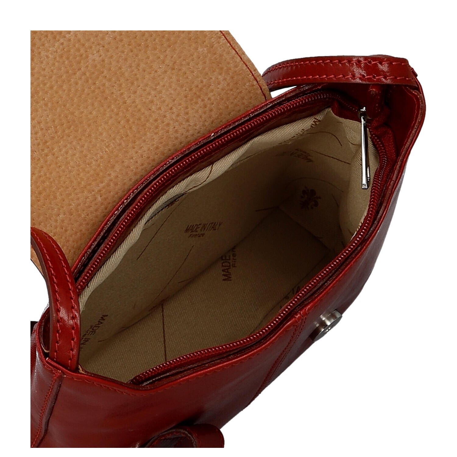 Luxusní dámská kožená crossbody kabelka Jessie, červená