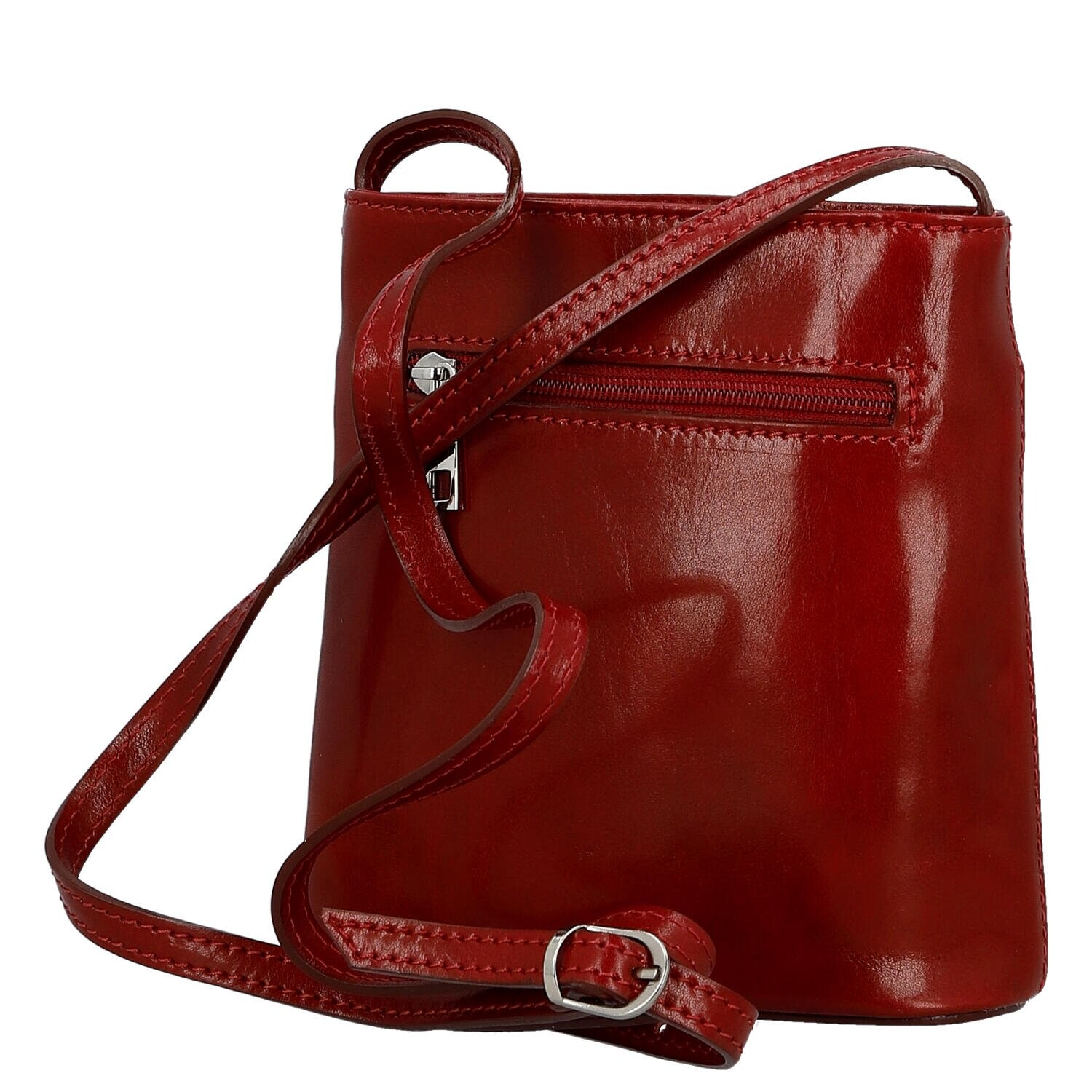 Luxusní dámská kožená crossbody kabelka Nica, červená