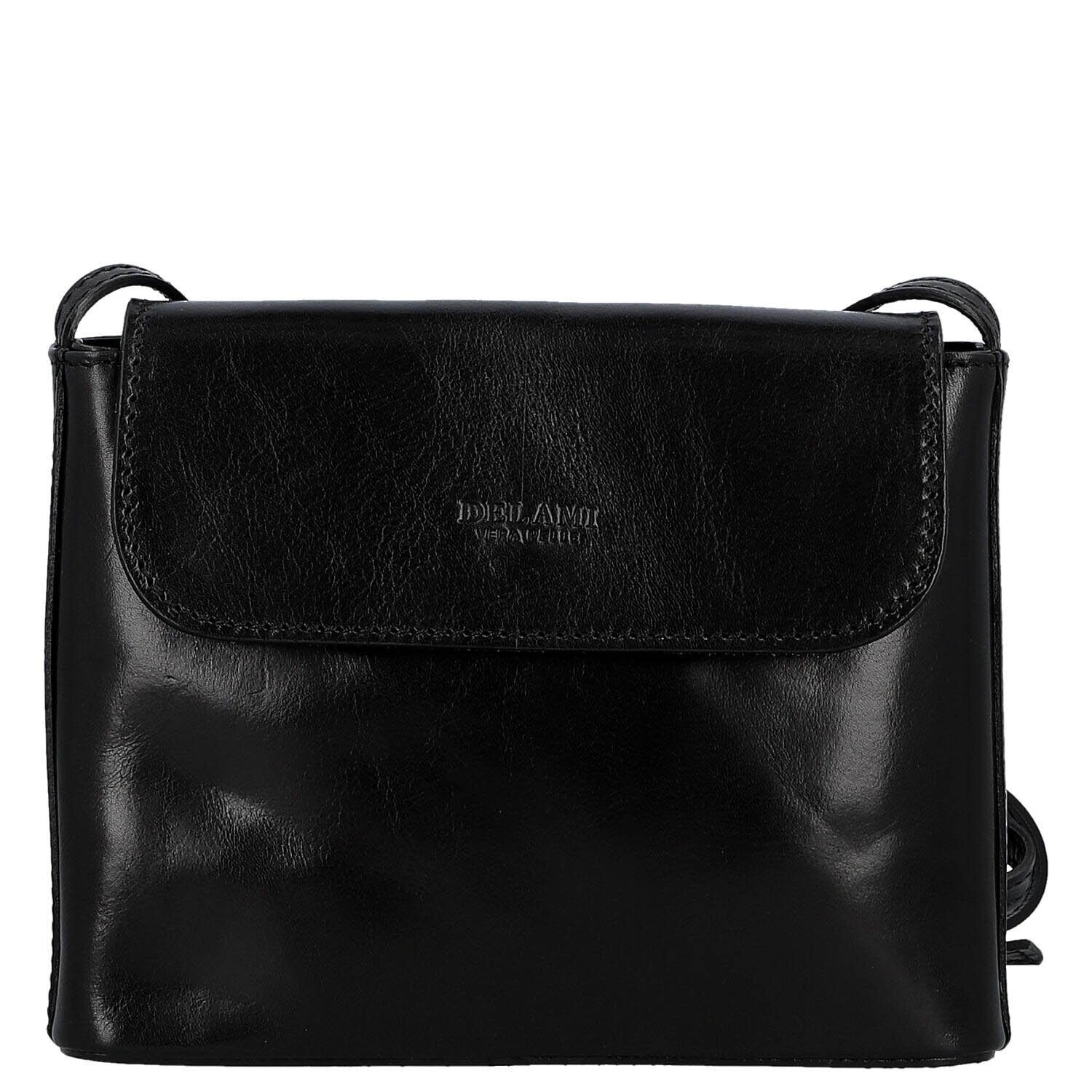 Trendy dámská kožená crossbody kabelka Georga, černá