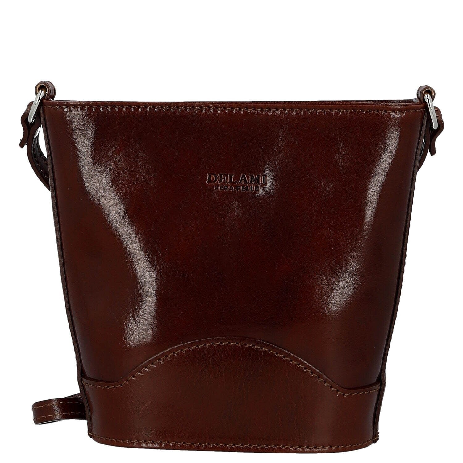Luxusní dámská kožená crossbody kabelka Sylva, hnědá