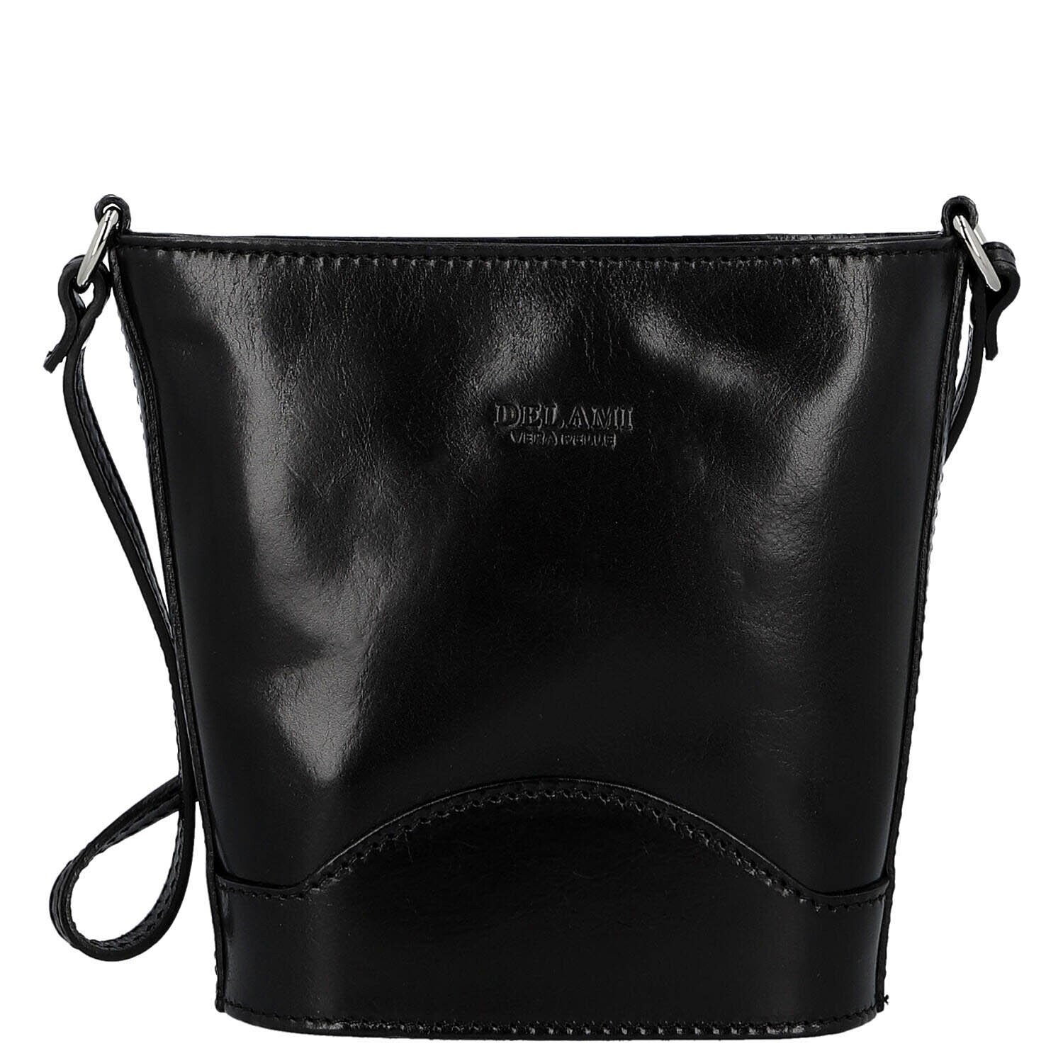 Luxusní dámská kožená crossbody kabelka Sylva, černá
