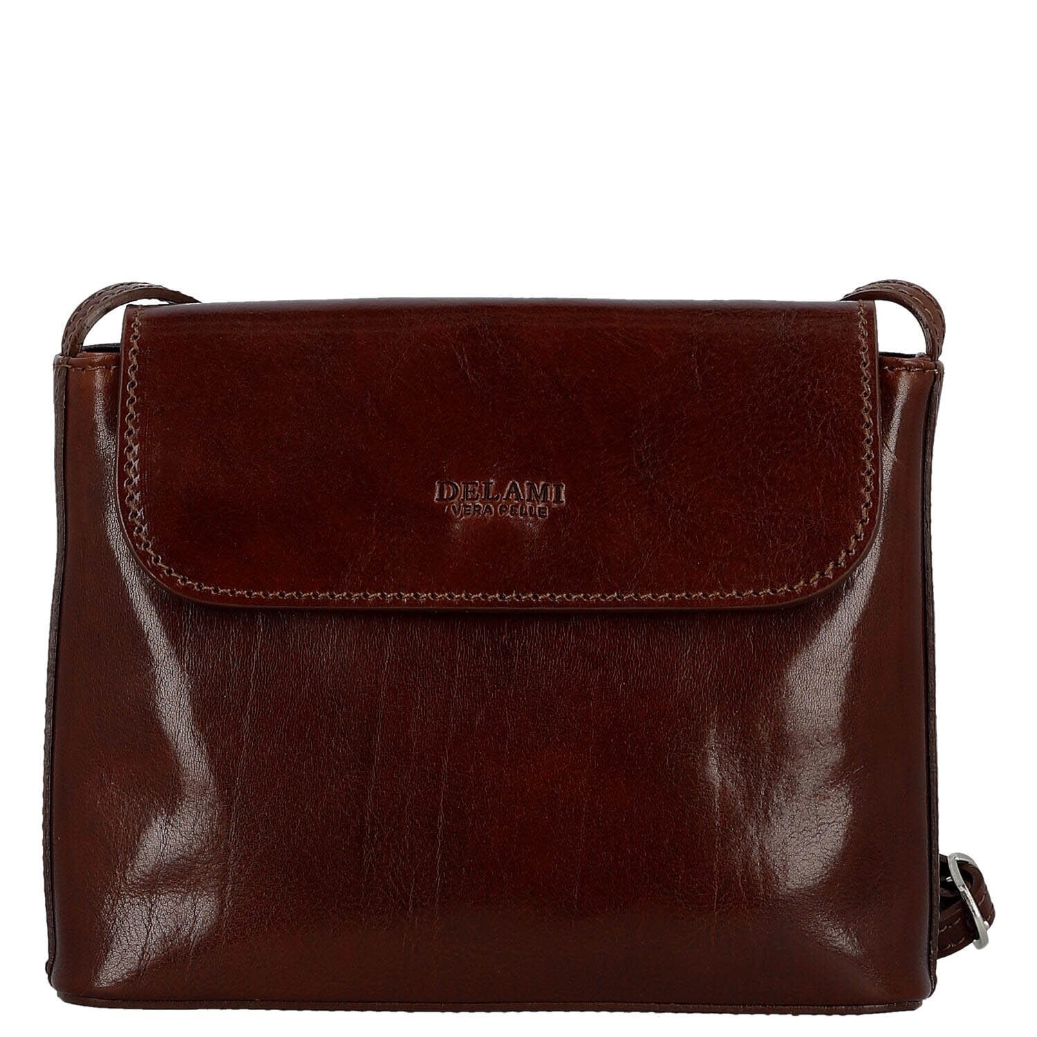Trendy dámská kožená crossbody kabelka Georga, hnědá