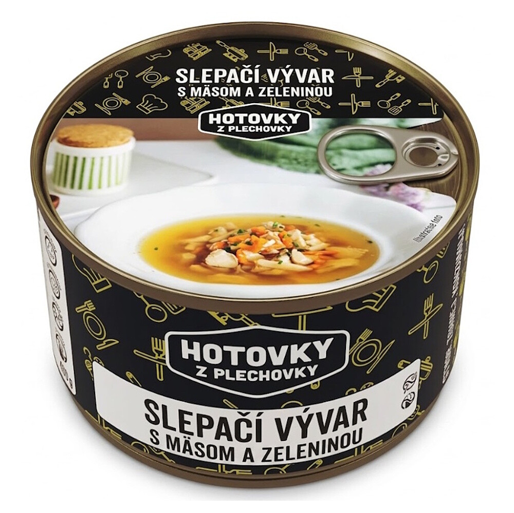 HOTOVKY Z PLECHOVKY Slepičí vývar s masem a zeleninou 1200 ml
