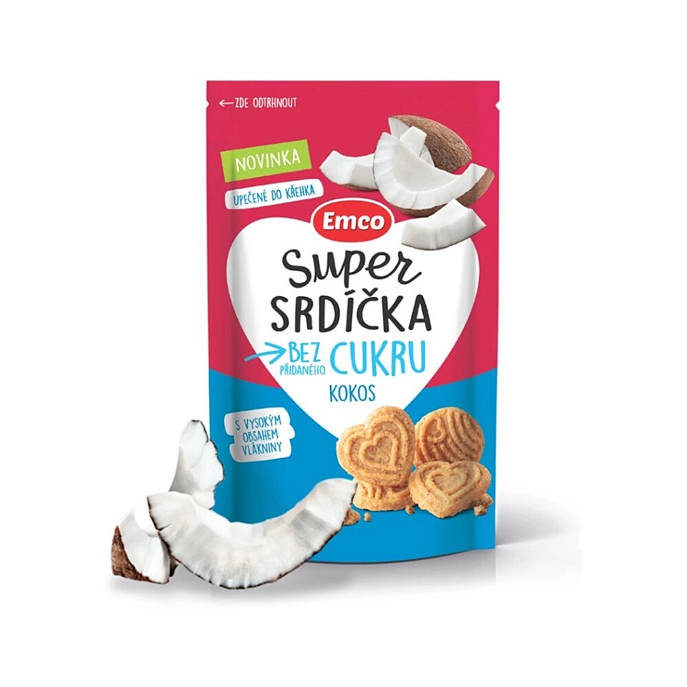 EMCO Super srdíčka kokos 140 g
