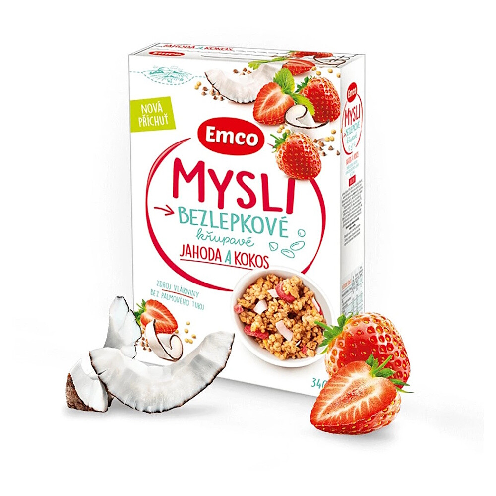 EMCO Mysli bezlepkové jahoda a kokos 340 g