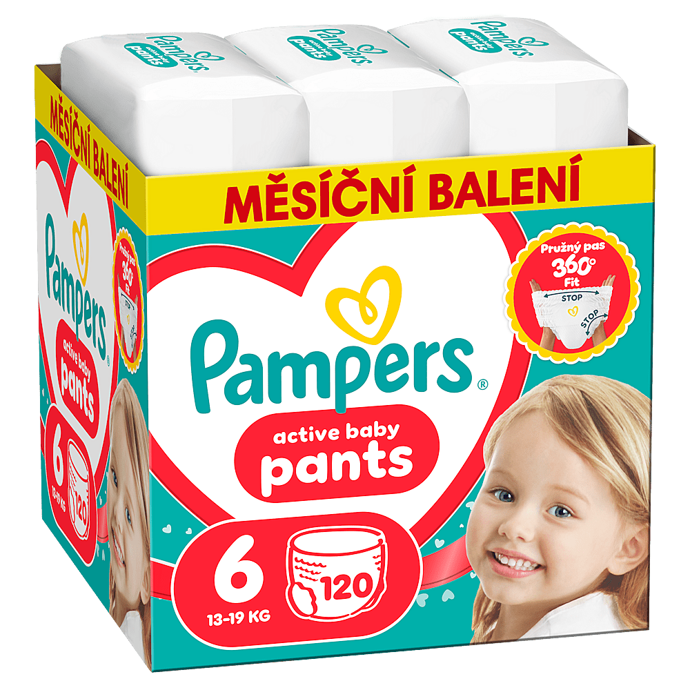 PAMPERS Active baby 6 plenkové kalhotky 13-19 kg 120 kusů