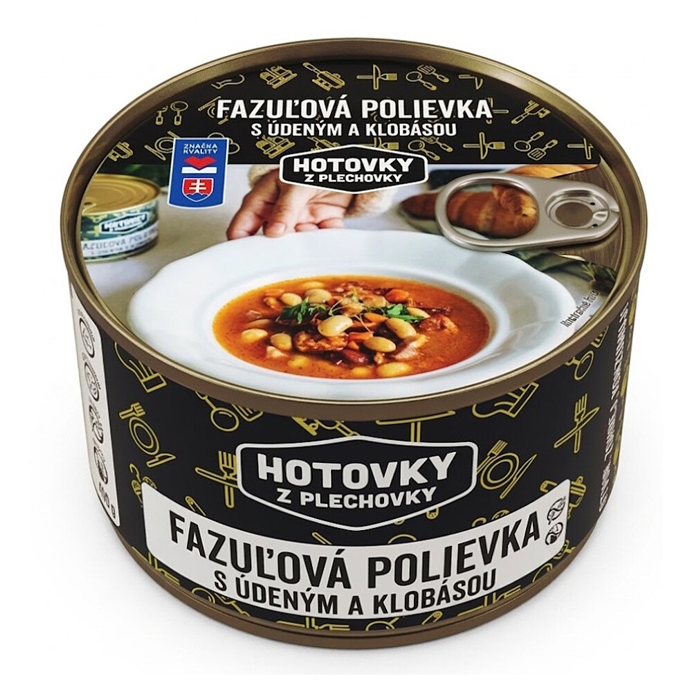 HOTOVKY Z PLECHOVKY Fazolová polévka s uzeným masem a klobásou 1200 ml