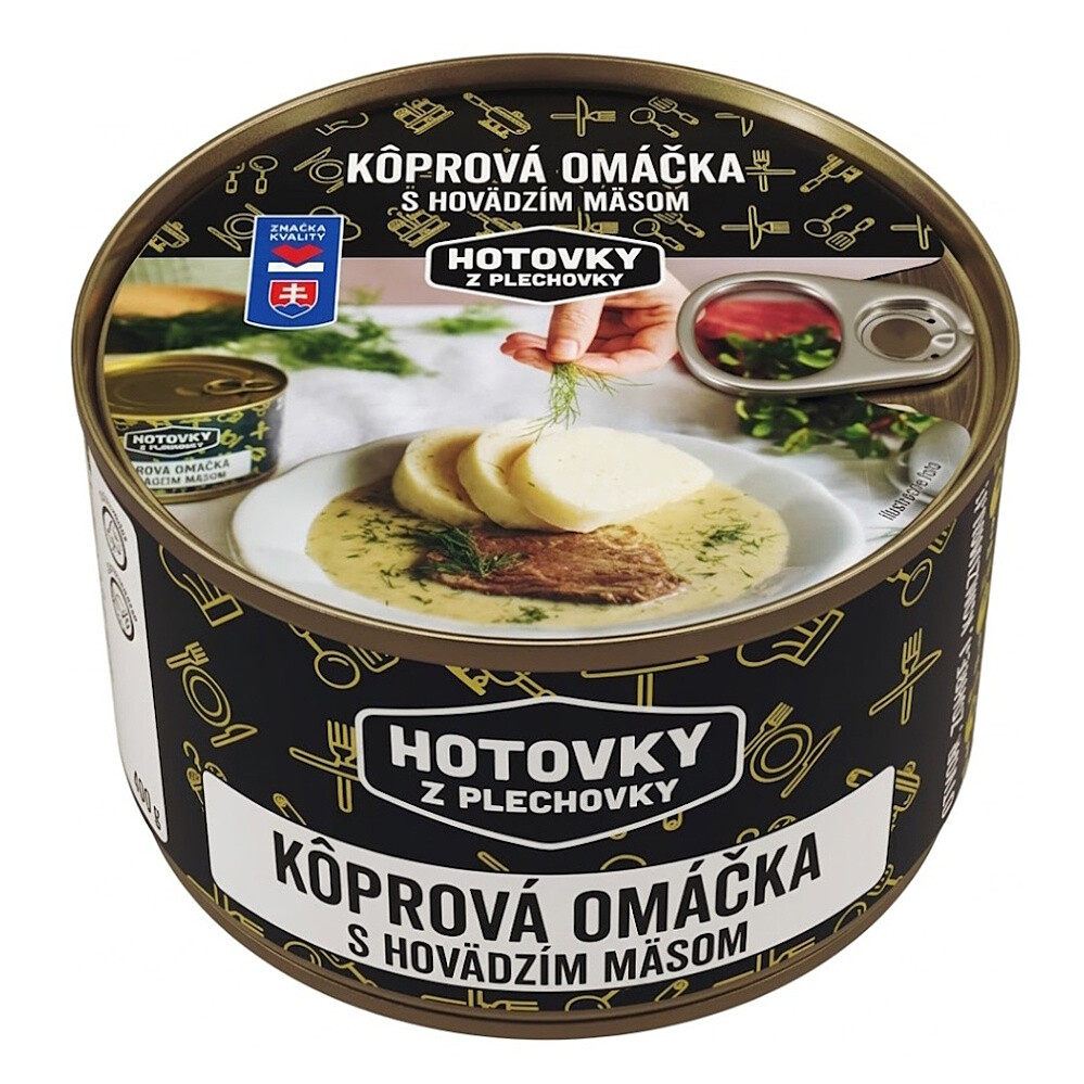 HOTOVKY Z PLECHOVKY Koprová omáčka s hovězím masem 800 ml