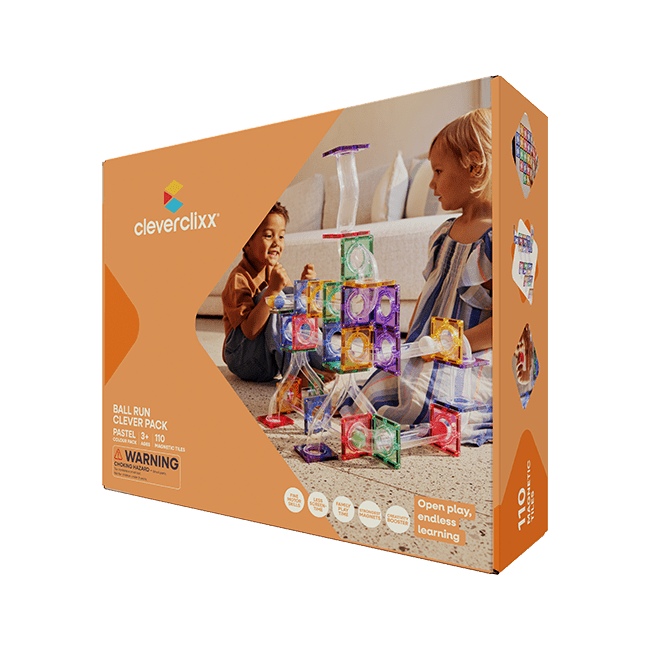 Cleverclixx - Kuličková dráha Clever Pack Pastel 110 ks