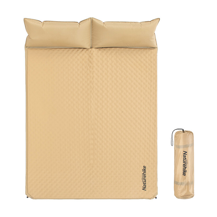 Naturehike samonafukovací karimatka s polštářem Base pro 2 osoby zlatá