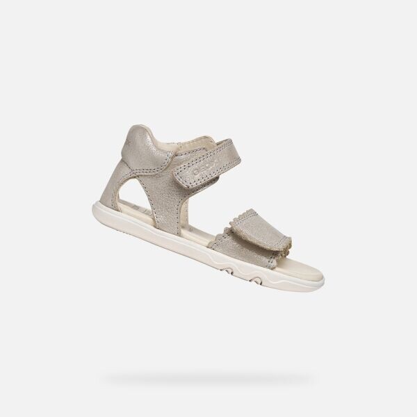 Geox B SANDAL STEPPIEUP G Dívčí sandály, šedá, velikost
