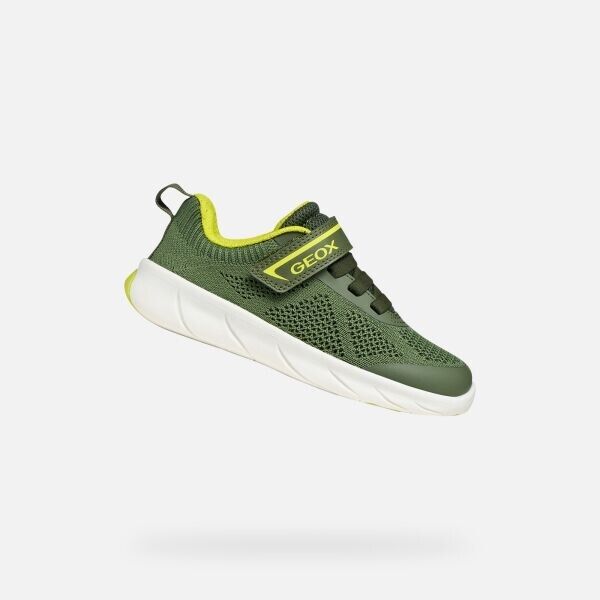 Geox J FOOT-RUN BOY Dětské sportovní tenisky, khaki, velikost