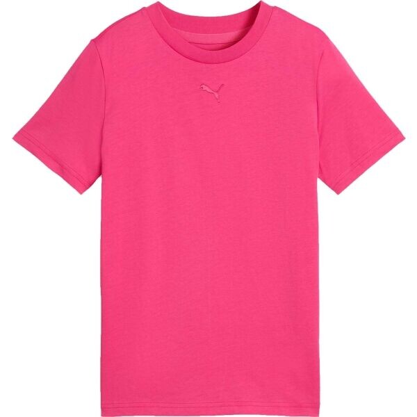 Puma ESSENTIALS CENTERED CAT LOGO TEE G Dívčí triko, růžová, velikost