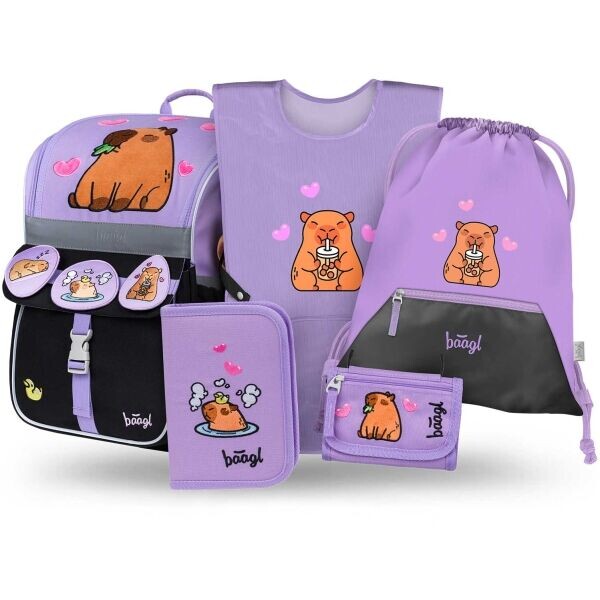 BAAGL 5 SET ZIPPY KAPYBARA Školní set, fialová, velikost