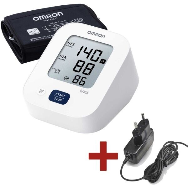 OMRON SET M2 + AC + ZDROJ Tonometr na paži, bílá, velikost