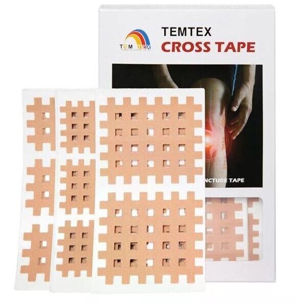 TEMTEX CROSS TAPE MIX Mřížkové náplasti, béžová, velikost
