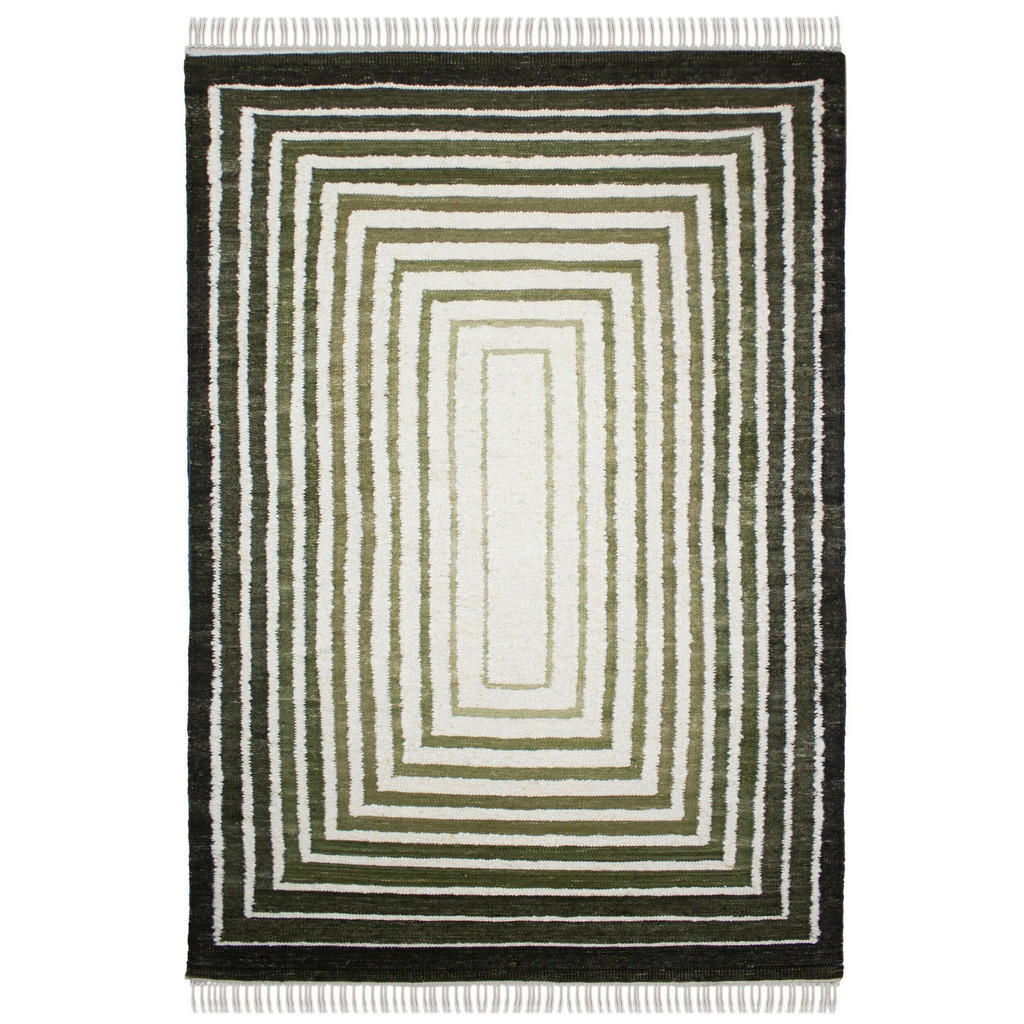 Flair Rugs RUČNĚ TKANÝ KOBEREC, 140/200 cm zelená