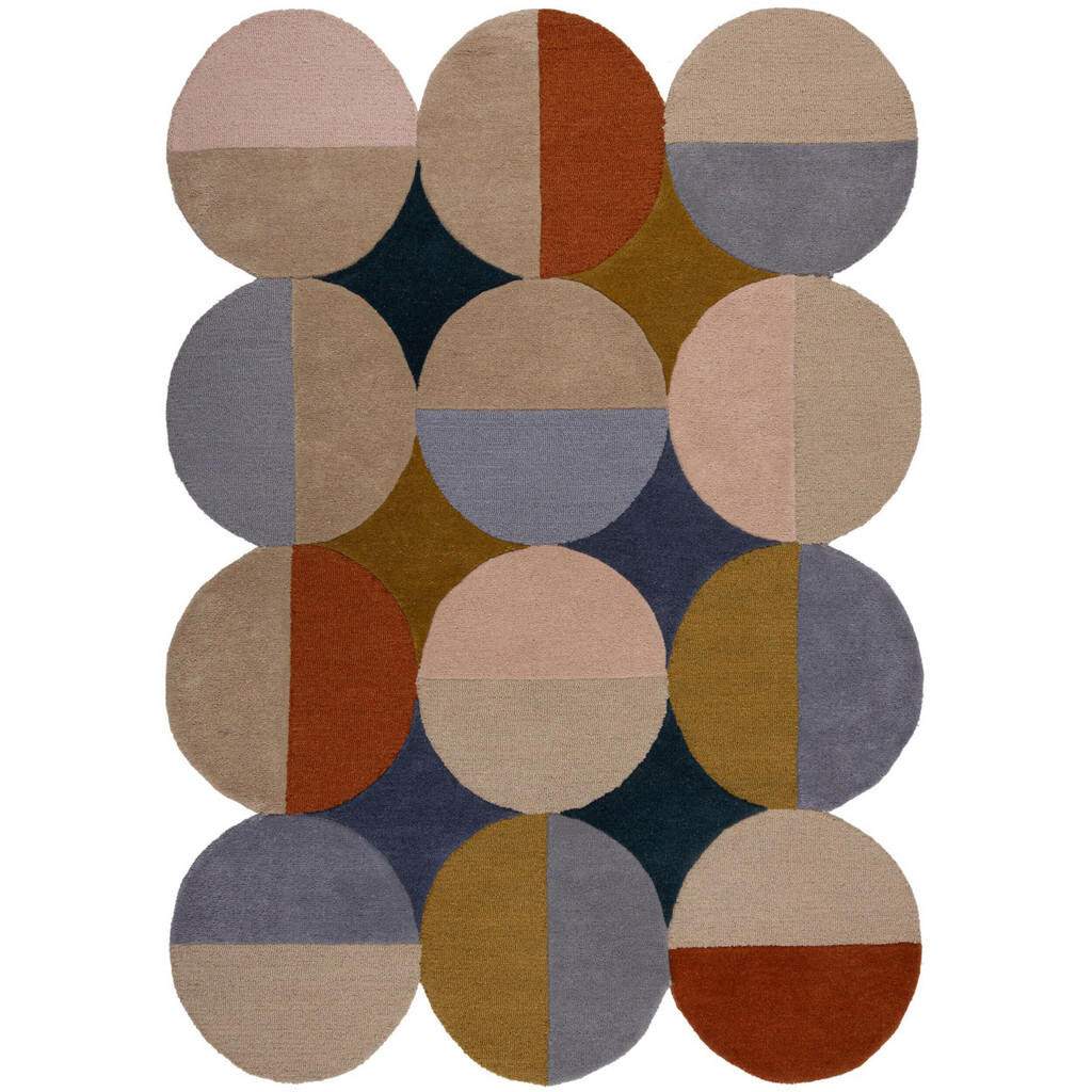 Flair Rugs VLNĚNÝ KOBEREC, 120/170 cm modrá, rezavá