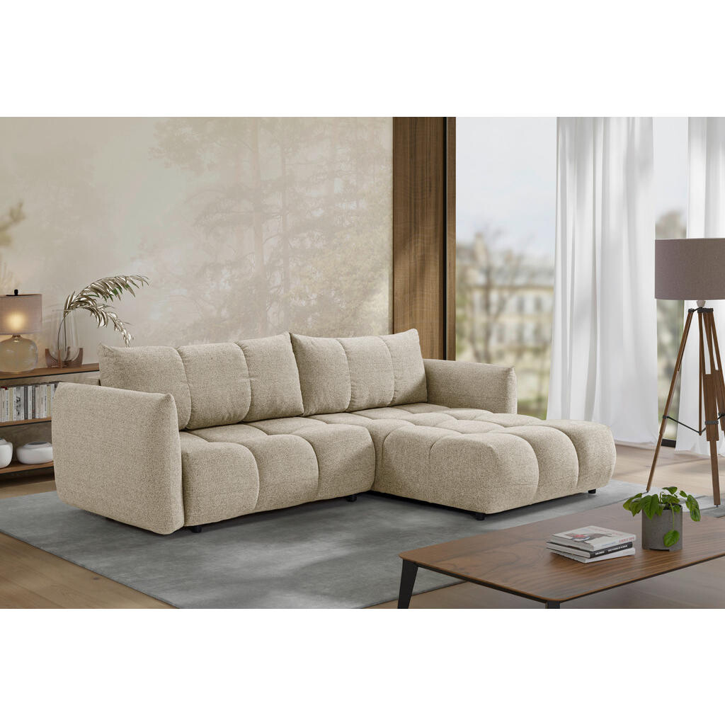 Livetastic ROHOVÁ ROZKLÁDACÍ POHOVKA, plast, textil, kompozitní dřevo, cappuccino