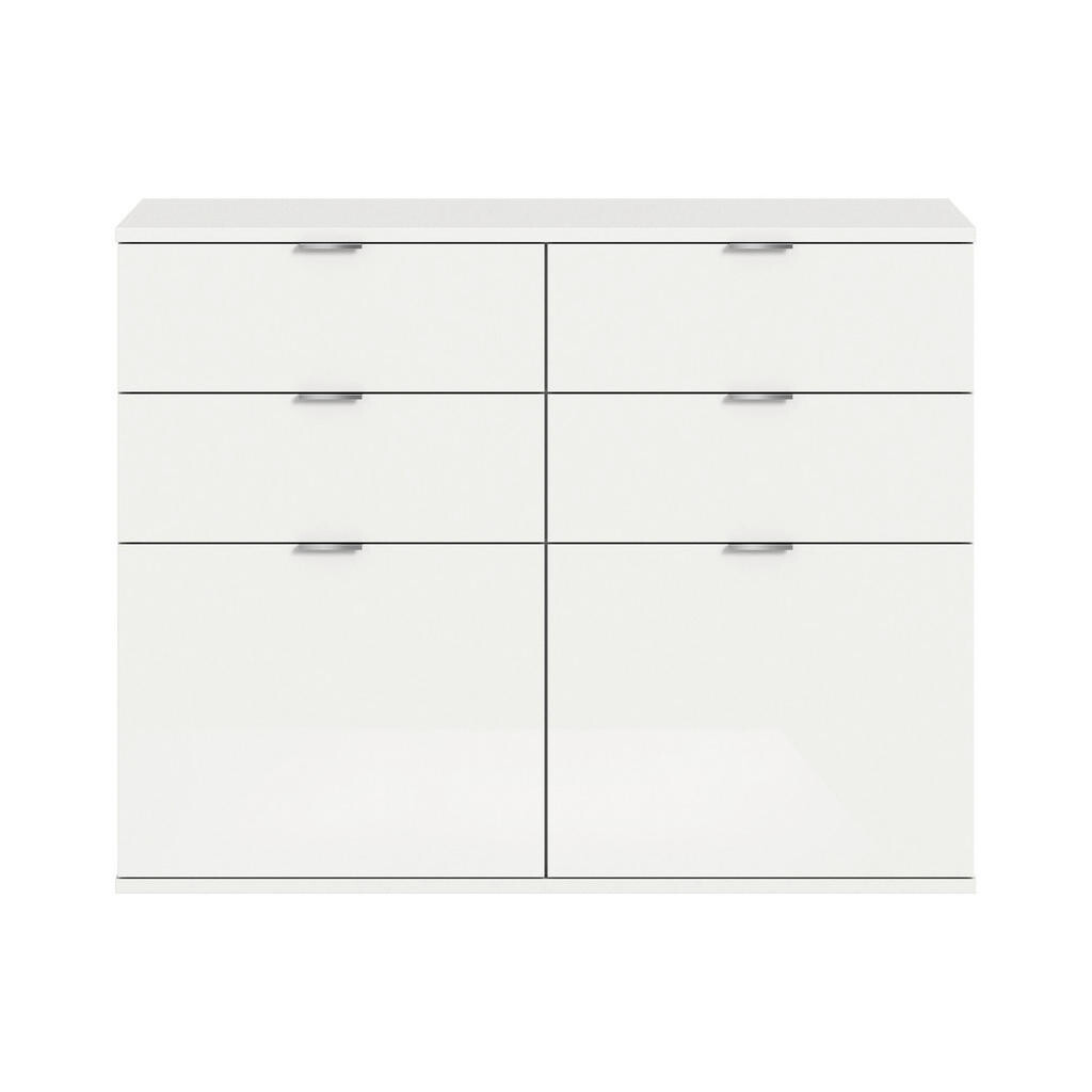 Livetastic KOMODA, bílá, vysoce lesklá bílá, 120/85/37 cm