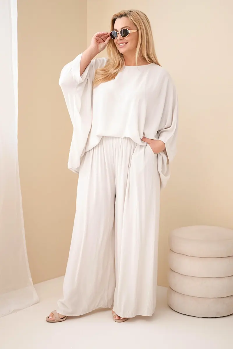 Dámský plus size set s květinovým vzorem