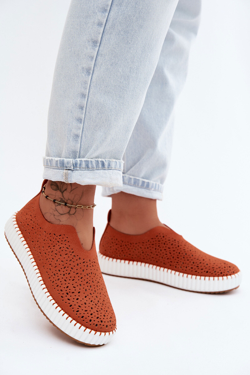 Oranžové platformové slip-on boty