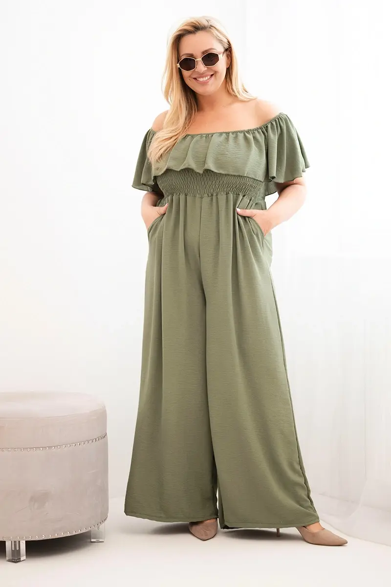 Plus size overal Kesi Włoski s volánem
