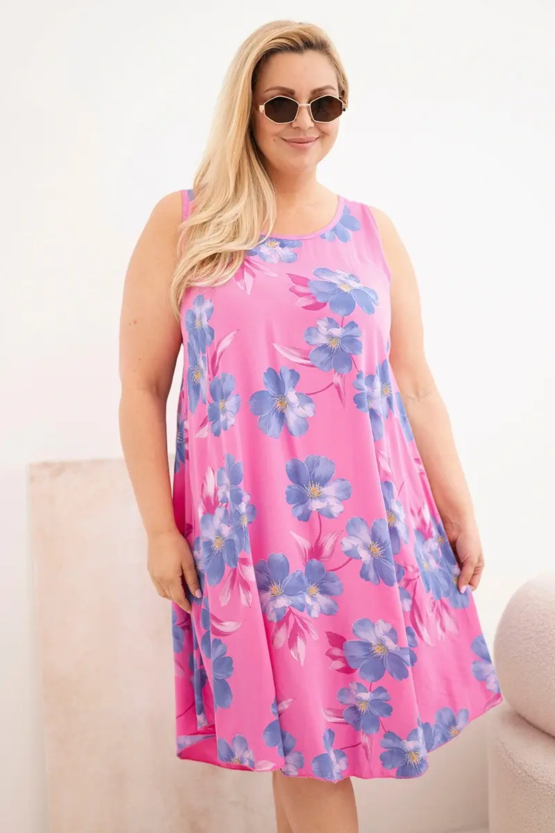 Kesi Włoski dámské plus-size viskozové šaty s květinovým vzorem