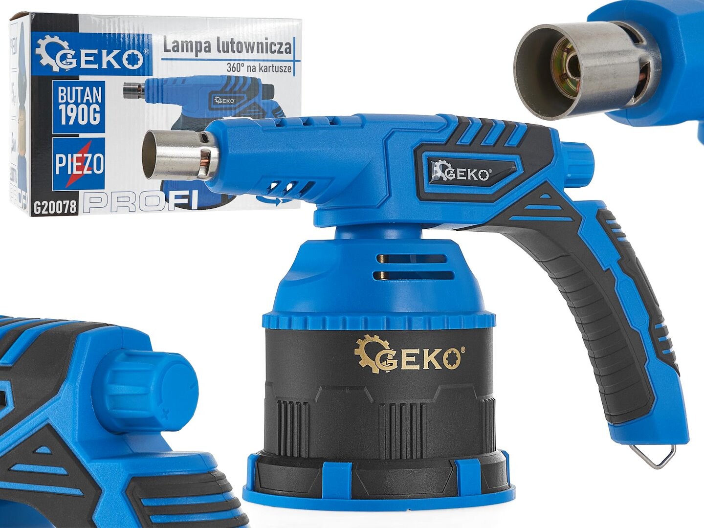 GEKO Hořák s 360° otočným plamenem (piezoelektrické zapalování) PROFI