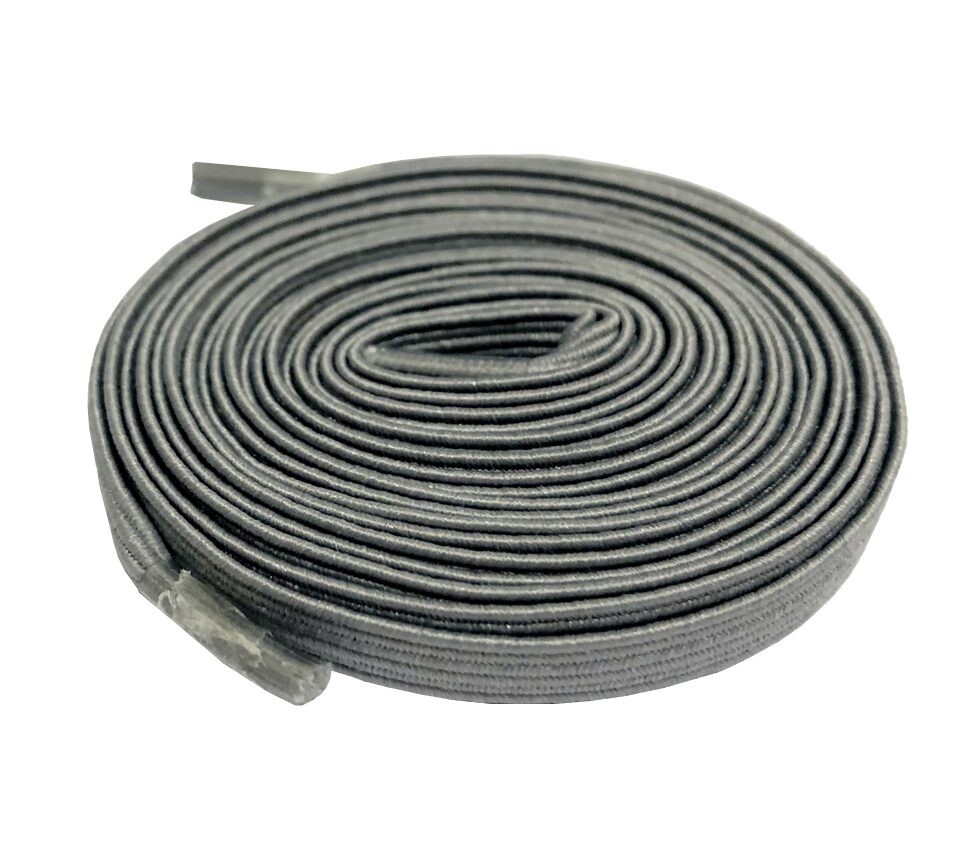 Elastické tkaničky do bot jednoduché, jeden pár - Tmavě šedé, 100 cm