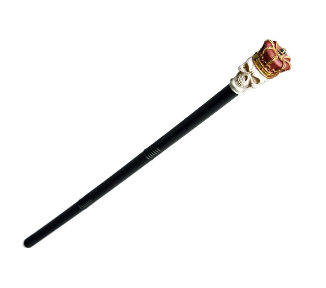 Gentlemanská hůl - Lebka s korunou, 89 cm