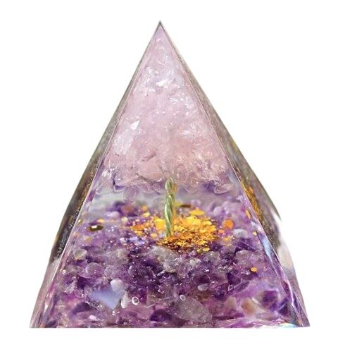 Orgonitová pyramida - Zlatý strom - růžovo-fialový