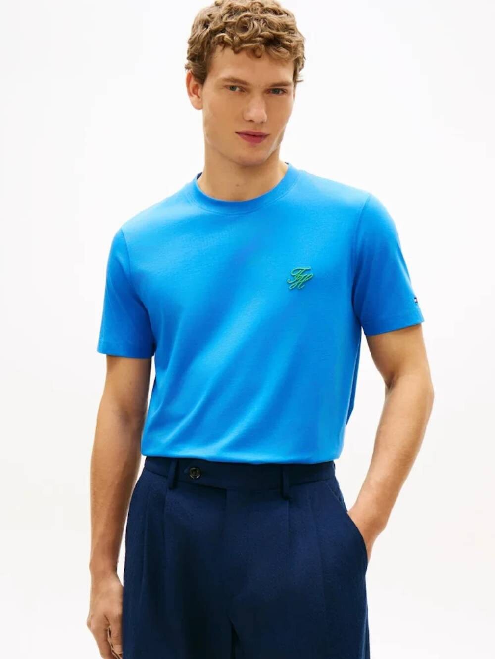 Tommy Hilfiger pánské modré tričko MW0MW43066C4U S