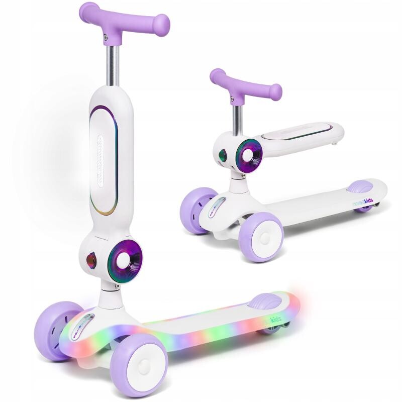 Raven Lumiloo White / Neo Chrome dětská koloběžka 2v1